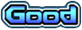 Stylized graphic of the word 'good'