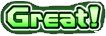 Stylized graphic of the word 'great'